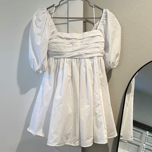 Abercrombie & Fitch Emerson Poplin Puff Sleeve Mini Dress